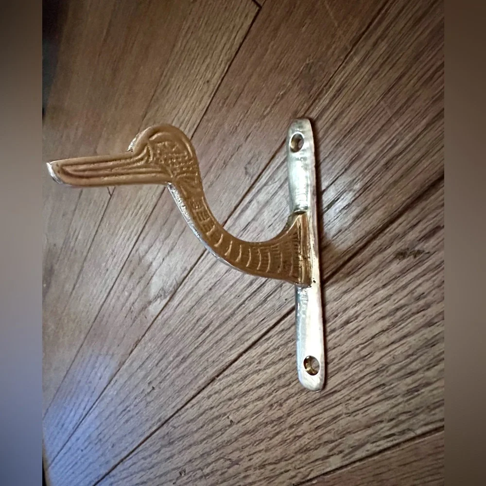 Vintage Elegant Gold Solid Brass Duck Wall Hook